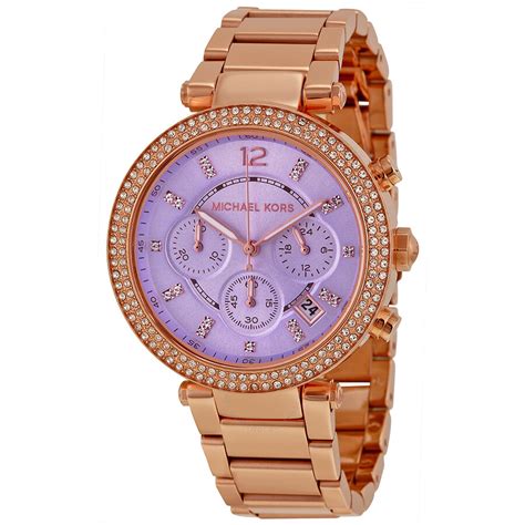 michael kors gunmetal rose gold watch|michael kors parker chronograph watch.